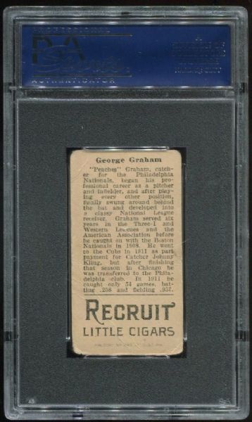 1912 T207 Recruit George Graham PSA 1