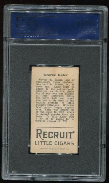 1912 T207 Recruit George Kaler PSA 4.5