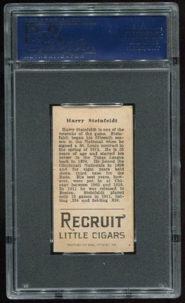 1912 T207 Recruit Harry Steinfeldt PSA 6