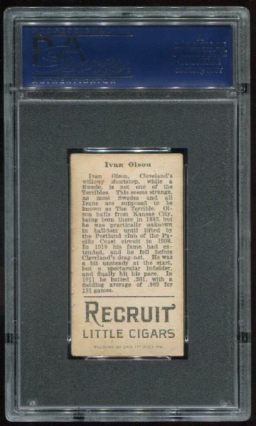 1912 T207 Recruit Ivan Olson PSA 4