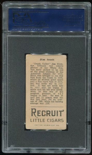 1912 T207 Recruit Jim Scott PSA 2.5
