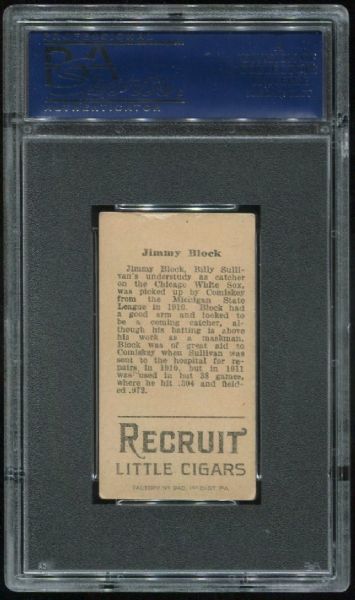 1912 T207 Recruit Jimmy Block PSA 4.5