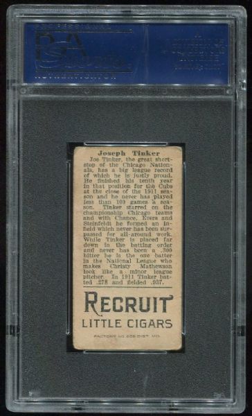 1912 T207 Recruit Joe Tinker PSA 3