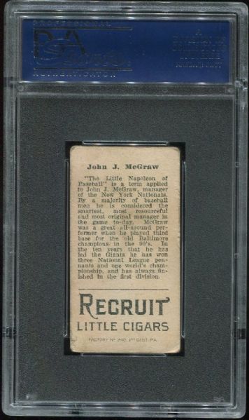 1912 T207 Recruit John J. McGraw PSA 3