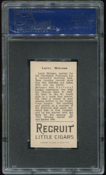 1912 T207 Recruit Larry Mclean PSA 4.5