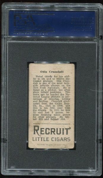 1912 T207 Recruit Otis Crandall PSA 4