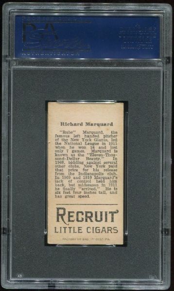 1912 T207 Recruit Richard Marquard PSA 4