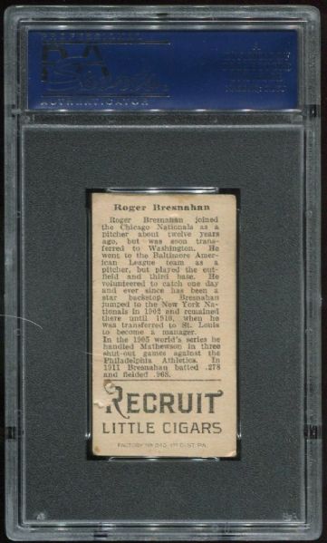 1912 T207 Recruit Roger Bresnahan PSA 2.5