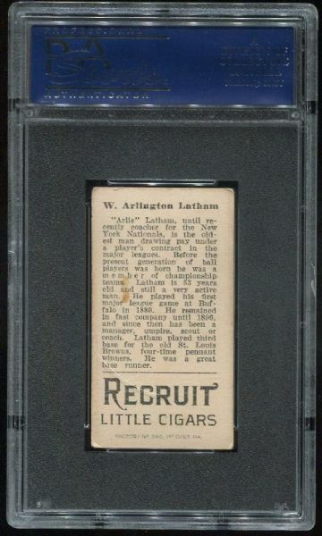 1912 T207 Recruit W. Arlington Latham PSA 4