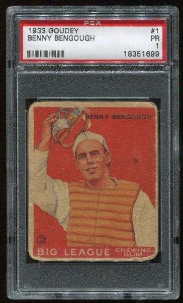 1933 Goudey #1 Benny Bengough PSA 1