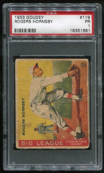 1933 Goudey #119 Rogers Hornsby PSA 1