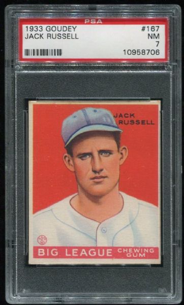 1933 Goudey #167 Jack Russell PSA 7