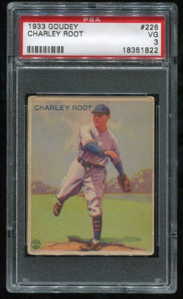 1933 Goudey #226 Charley Root PSA 3