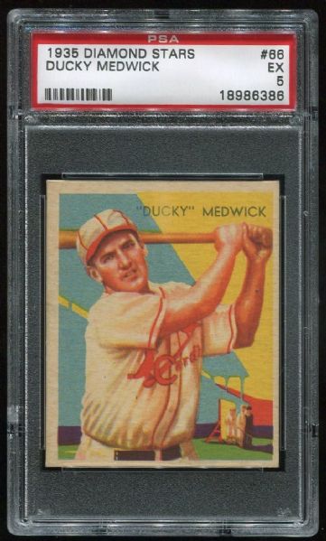 1934-36 Diamond Stars 66 Ducky Medwick PSA 5