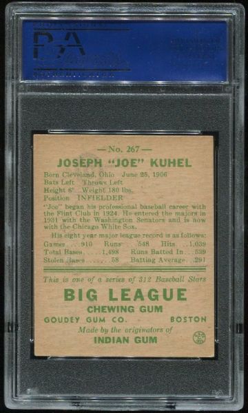 1938 Goudey 267 Joe Kuhel PSA 5