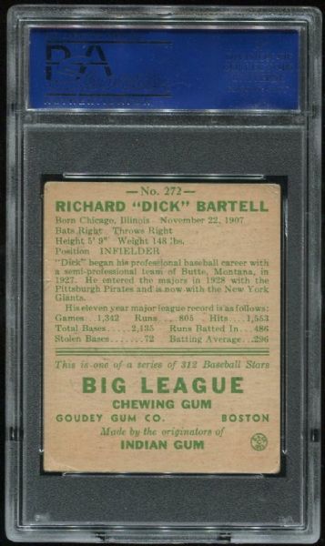 1938 Goudey 272 Dick Bartell PSA 4