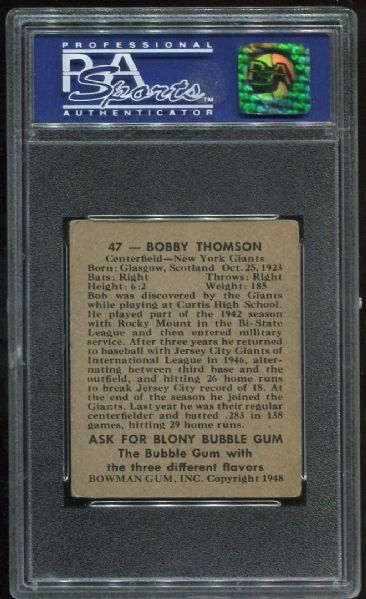 1948 Bowman #47 Bobby Thomson PSA 4