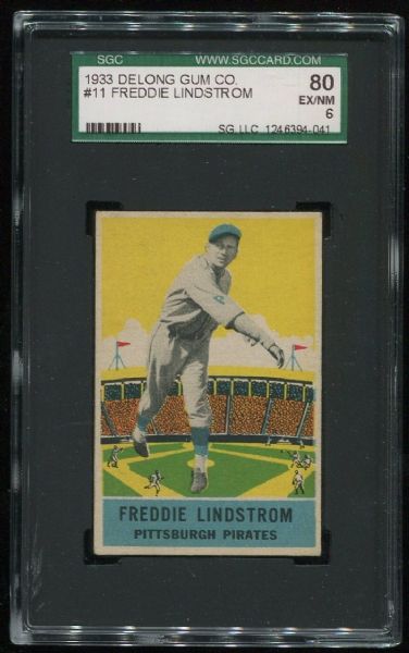 1933 Delong #11 Freddie Lindstrom SGC 80