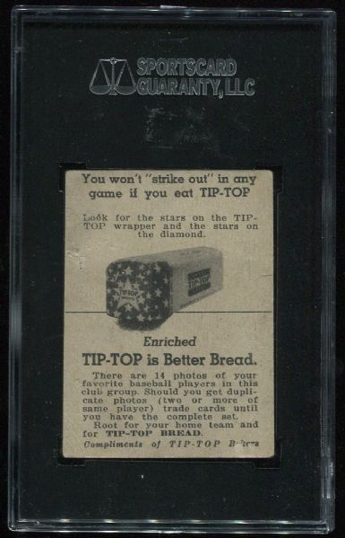 1947 Tip Top Bread Honus Wagner SGC Authentic