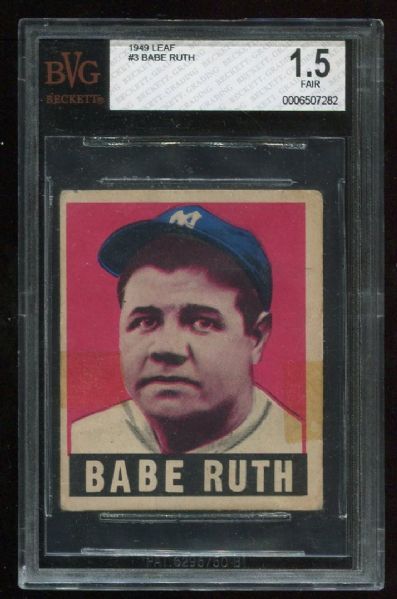 1948 Leaf 3 Babe Ruth BVG 1.5