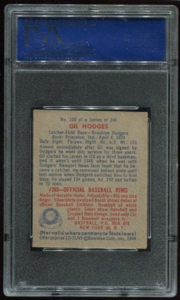 1949 Bowman 100 Gil Hodges PSA 5