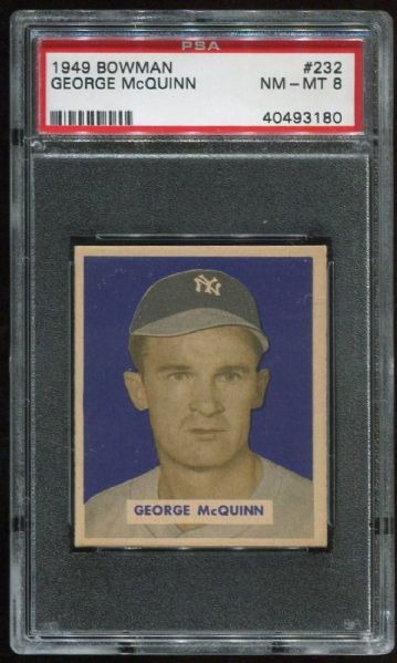 1949 Bowman 232 George McQuinn PSA 8