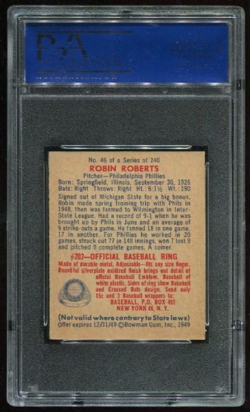 1949 Bowman 46 Robin Roberts PSA 8