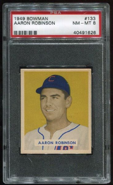 1949 Bowman 133 Aaron Robinson PSA 8