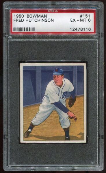1950 Bowman #151 Fred Hutchinson PSA 6