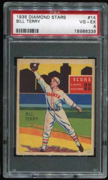 1934-36 Diamond Stars 14 Bill Terry PSA 4