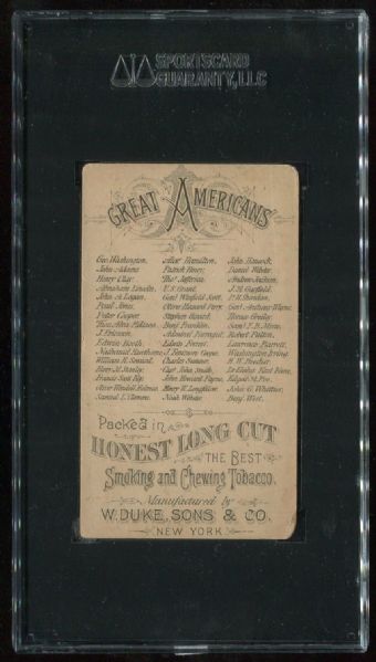 1888 Duke N112 Adams/Henry/Webster Great Americans SGC 20