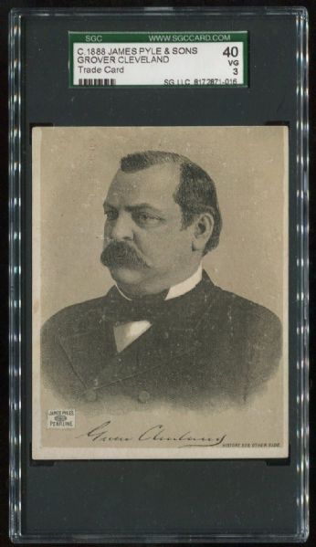 1888 James Pyle & Sons Grover Cleveland Trade Card SGC 40