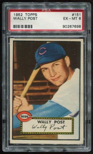 1952 Topps #151 Wally Post PSA 6