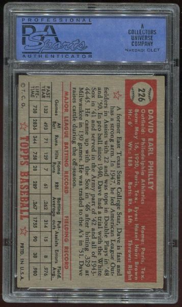 1952 Topps #226 Dave Philley PSA 6