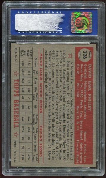 1952 Topps #226 Dave Philley PSA 8