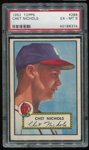 1952 Topps #288 Chet Nichols PSA 6