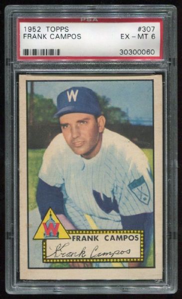 1952 Topps #307 Frank Campos PSA 6