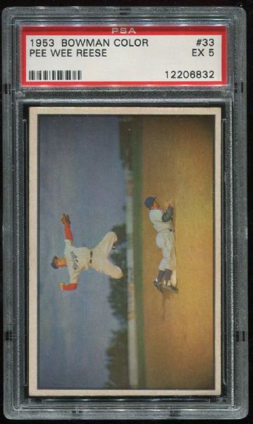 1953 Bowman Color #33 Pee Wee Reese PSA 5