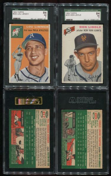 1954 Topps Lot of 14 Assorted SGC 84 & 86