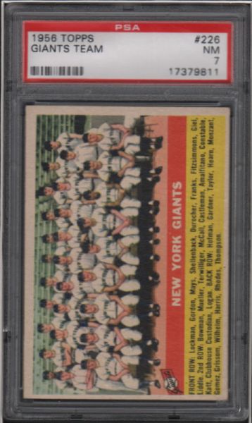 1956 Topps #226 Giants Team PSA 7
