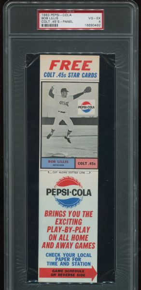 1963 Pepsi Cola Colt 45s Bob Lillis Panel PSA 4