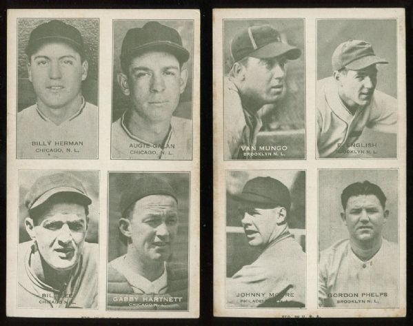 1937 Exhibits Four-On-One Lot of 4 with Hall of Famers