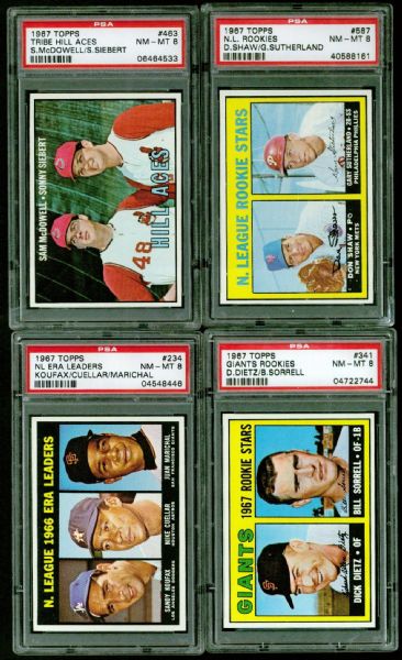 1967 Topps Lot of 19 Assorted PSA 8