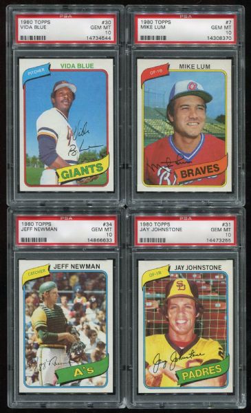 1980 Topps Lot of 60 Assorted PSA 10