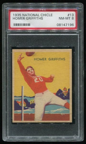 1935 National Chicle #13 Homer Griffiths PSA 8
