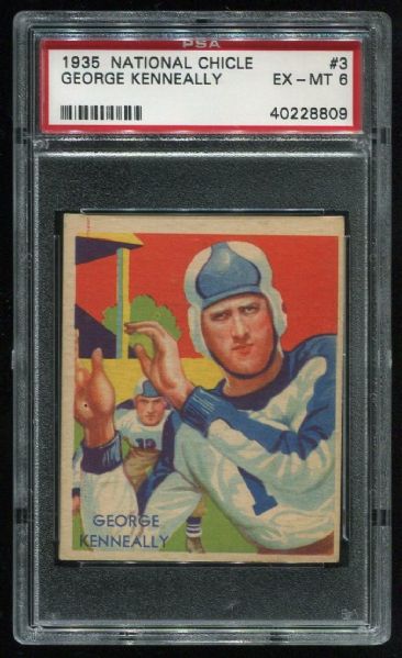 1935 National Chicle #3 George Kenneally PSA 6