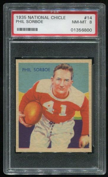 1935 National Chicle #14 Phil Sorboe PSA 8