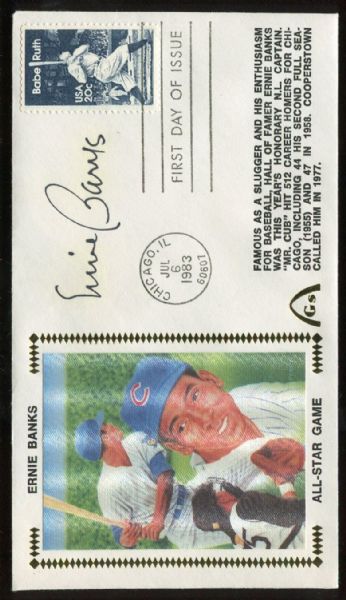 Signed Gateway First Day Cover Ernie Banks 7/6/83