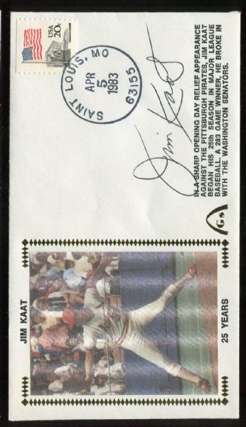 Signed Gateway First Day Cover Jim Kaat 4/5/83