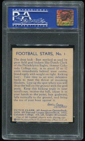 1935 National Chicle #1 Dutch Clark PSA 6